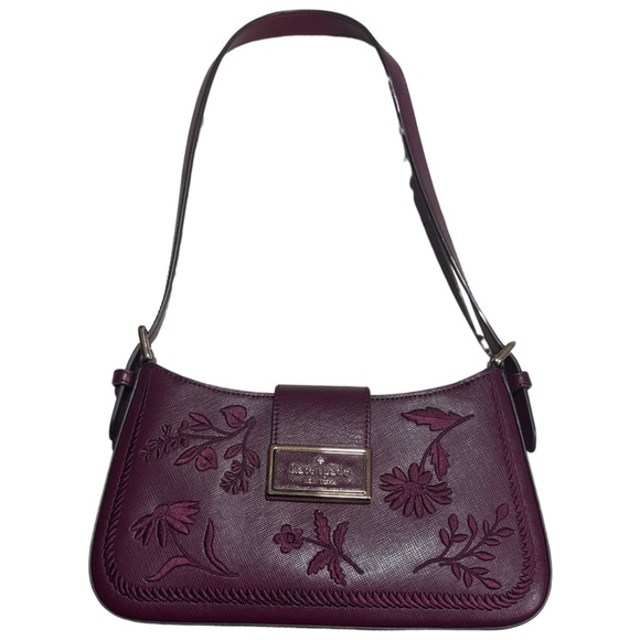 kate spade Handbags - Kate Spade Burgundy Embroidered Women's Bag